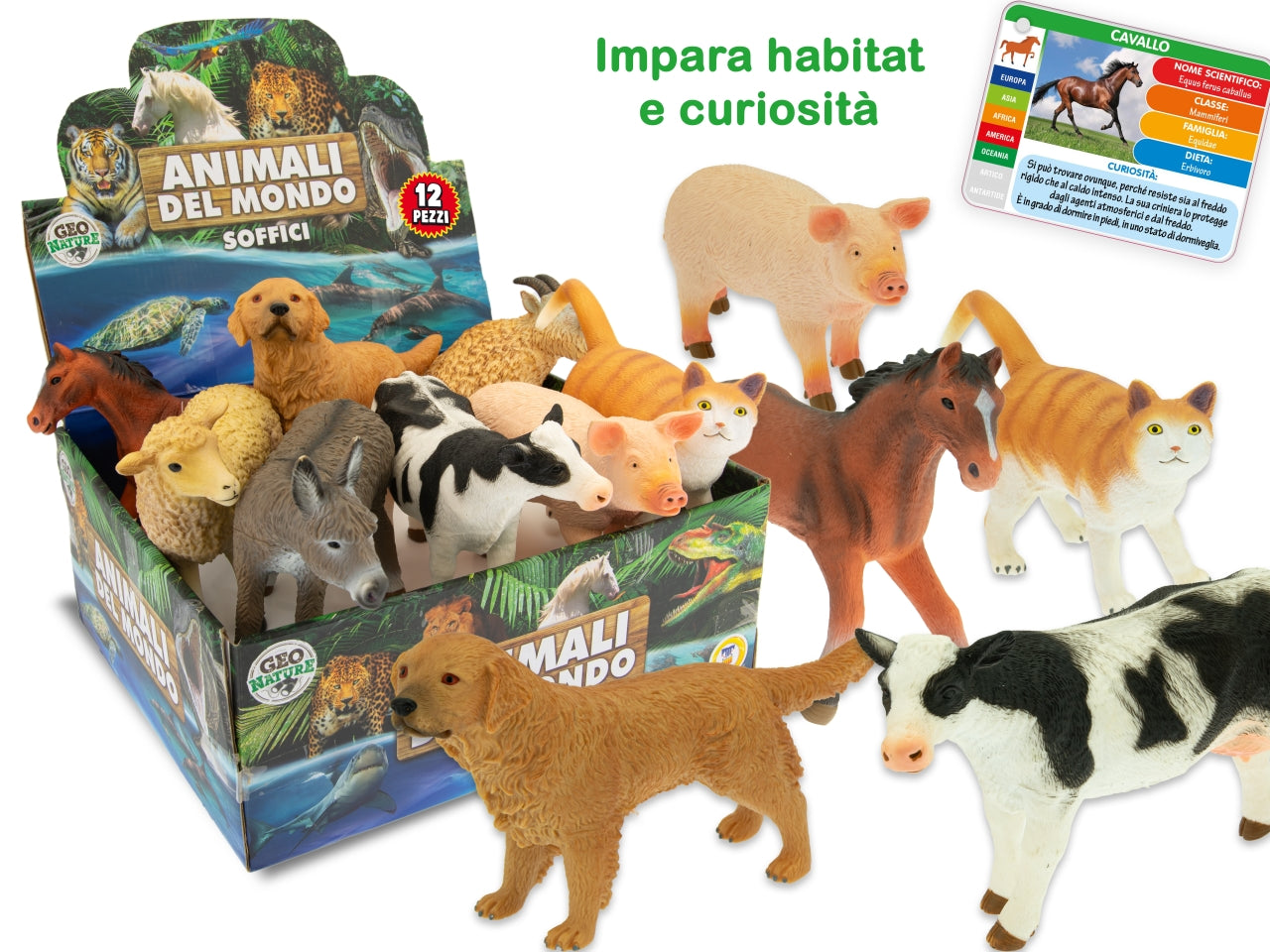 Geo nature animali della fattoria soffici 20cm