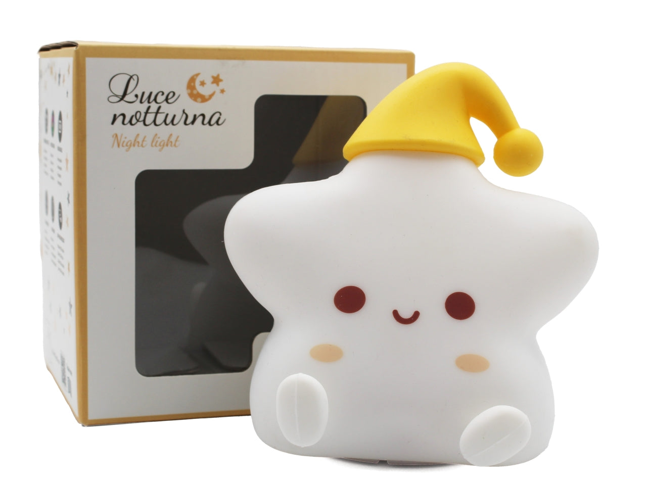 Luci notturne assortite a forma di pulcino, stella, unicorno e cane