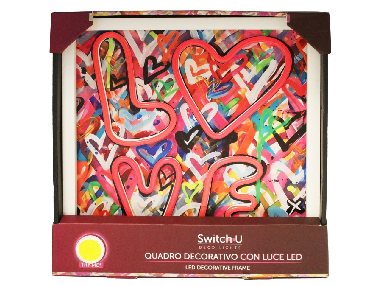 Quadro decorativo con luce led con try me