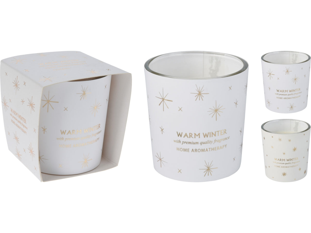 Candela in vaso di vetro 7cm assortite