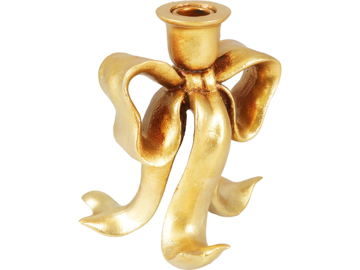 Portacandela fiocco oro 15x17cm