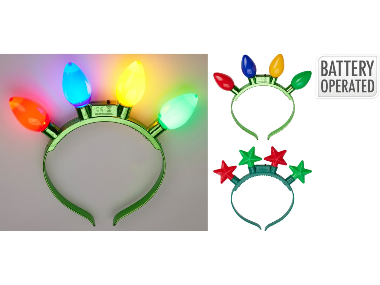 Cerchietto natale con led modelli assortiti