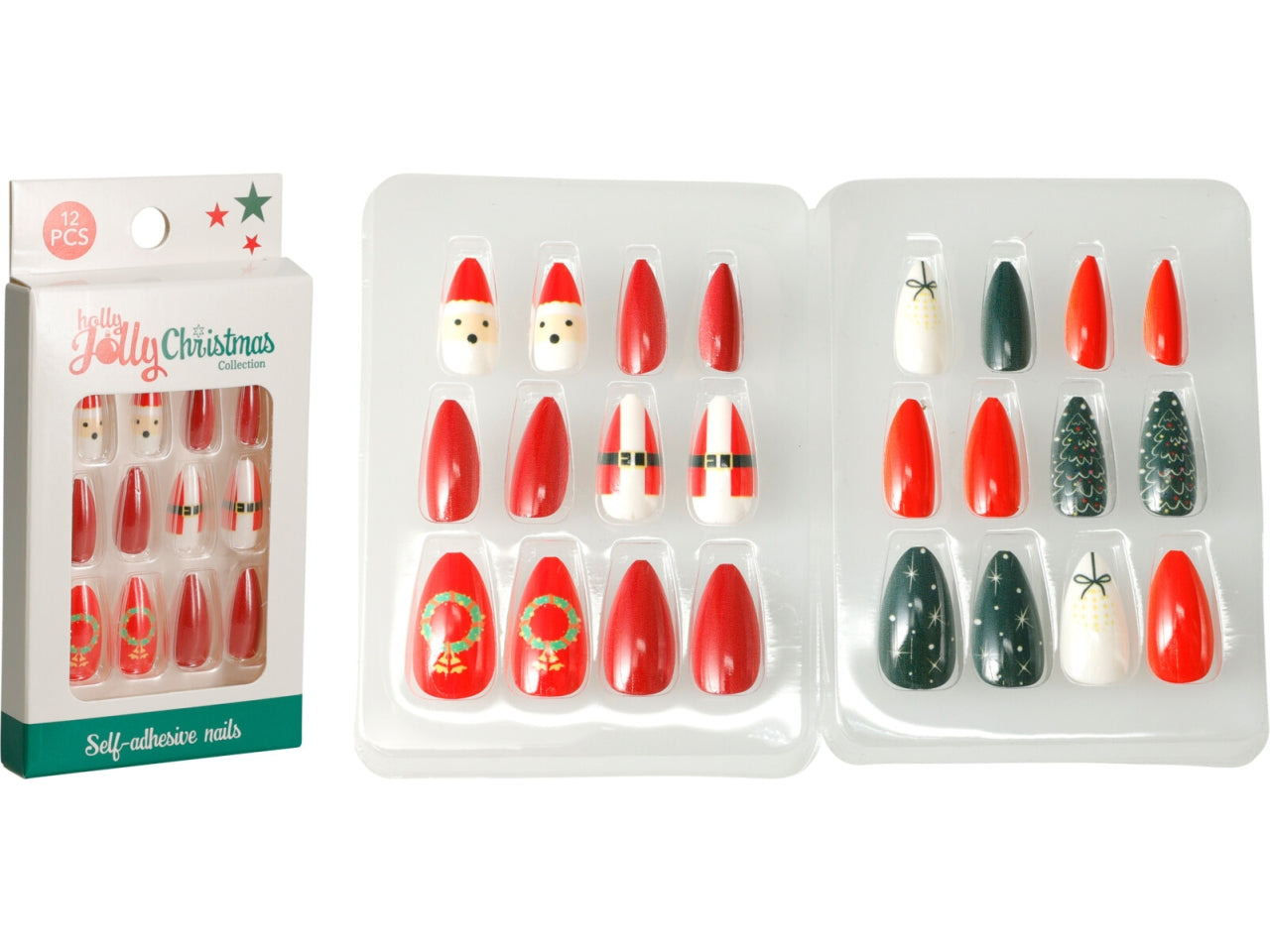 Unghie finte natalizie assortite