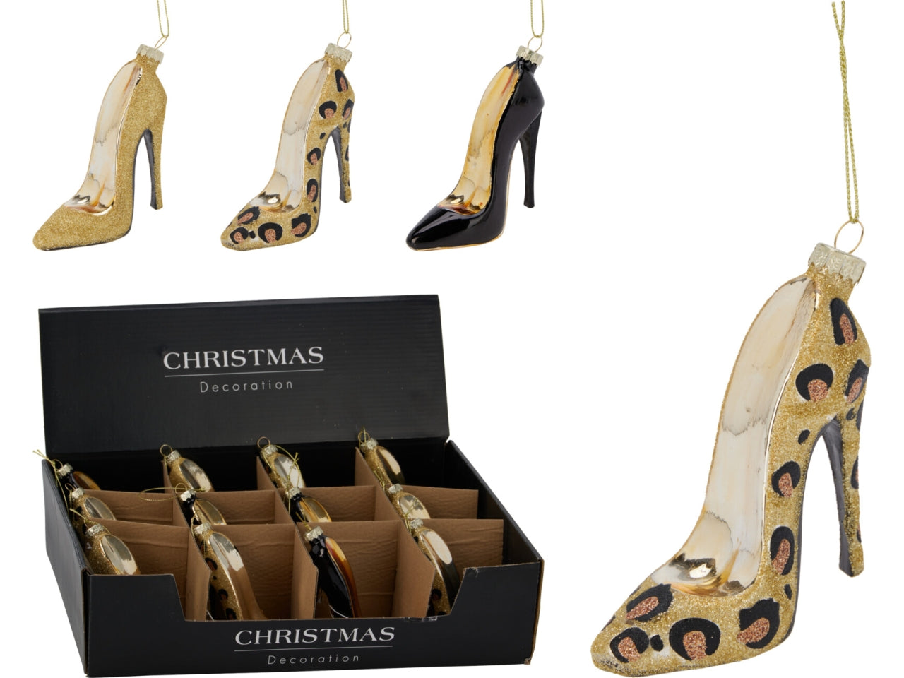 Appendino scarpa in vetro 9cm assortiti