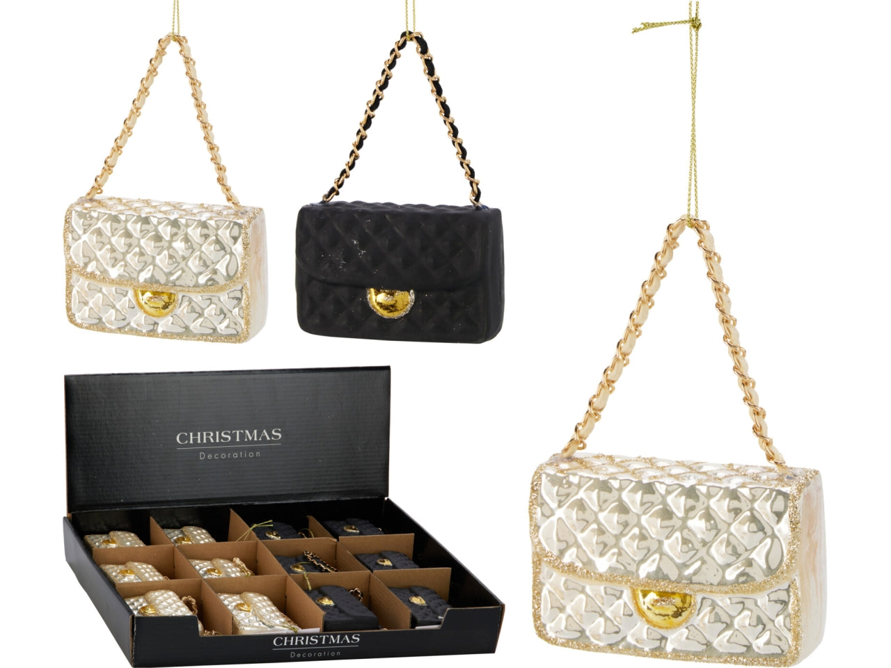 Appendino borsa in vetro 8cm, assortiti