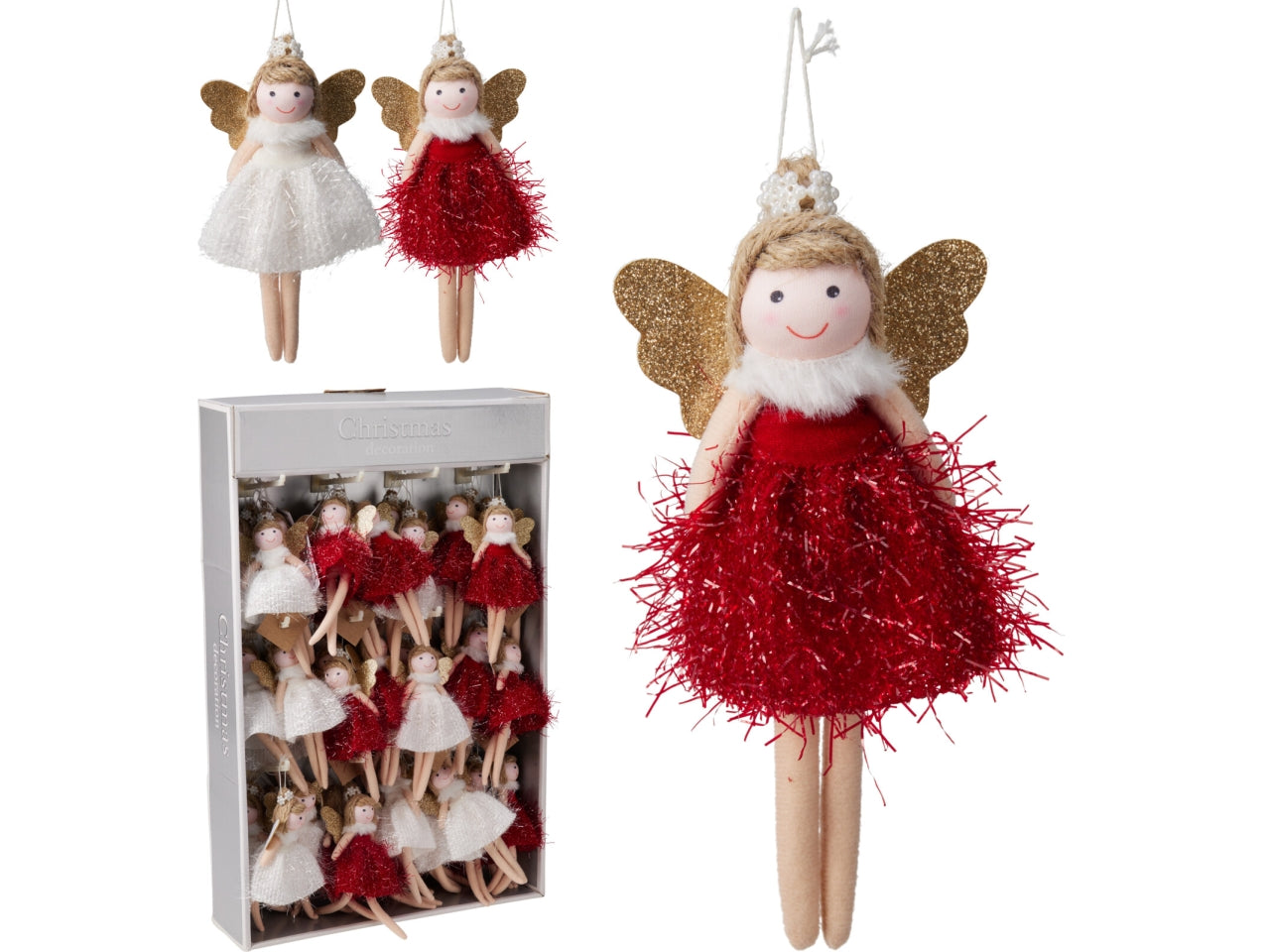 Appendino angelo in tessuto 17cm, assortiti