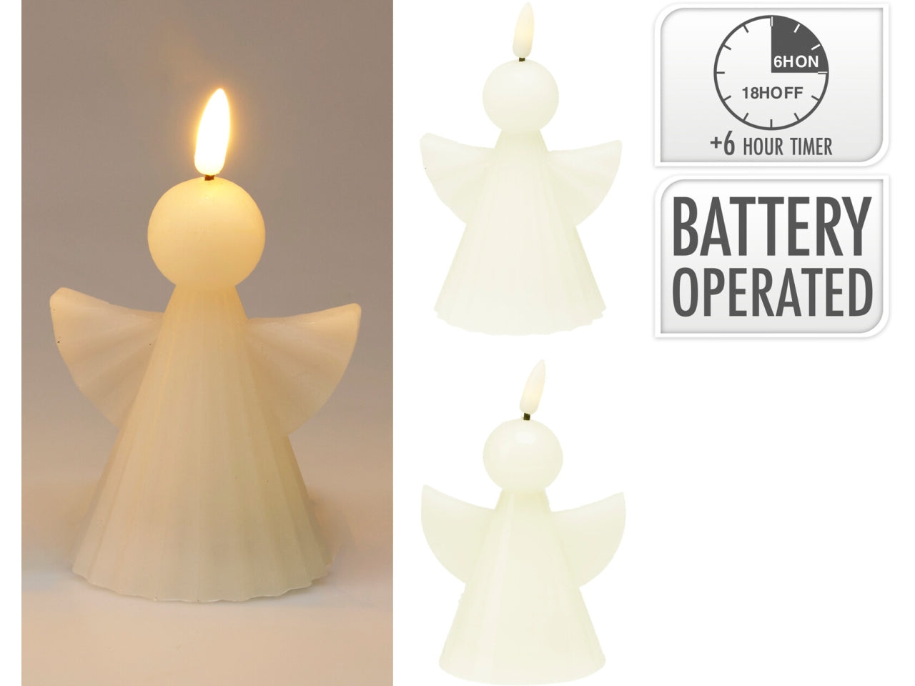 Candela angelo 11cm avorio assortite