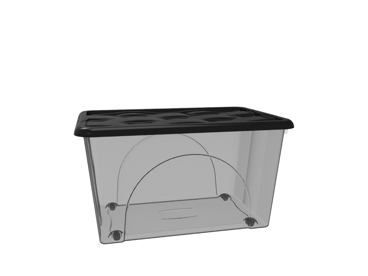 Storage box dune 60lt con ruote fume' + coperchio assortito