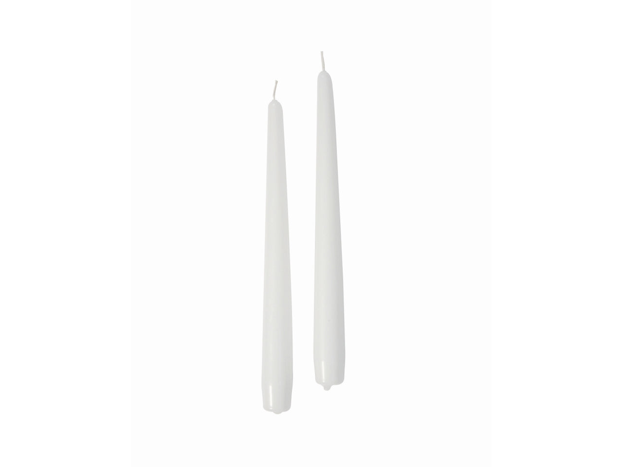Confezione di 12 candele coniche alte 30cm colore bianco