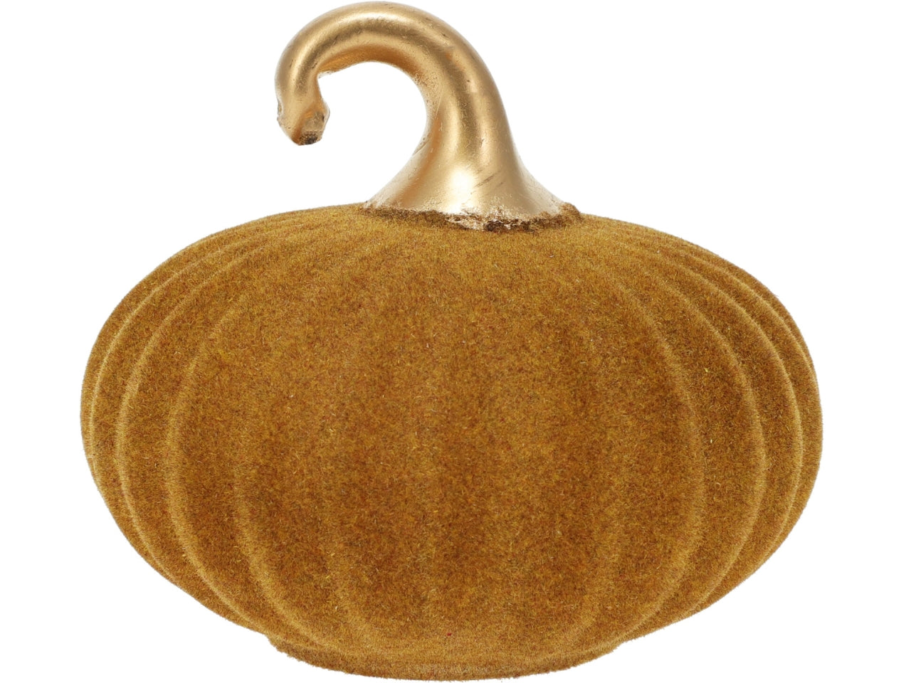 Zucca 10cm vetro floccata oro