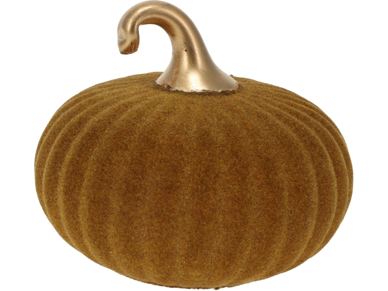 Zucca 12cm vetro floccata oro
