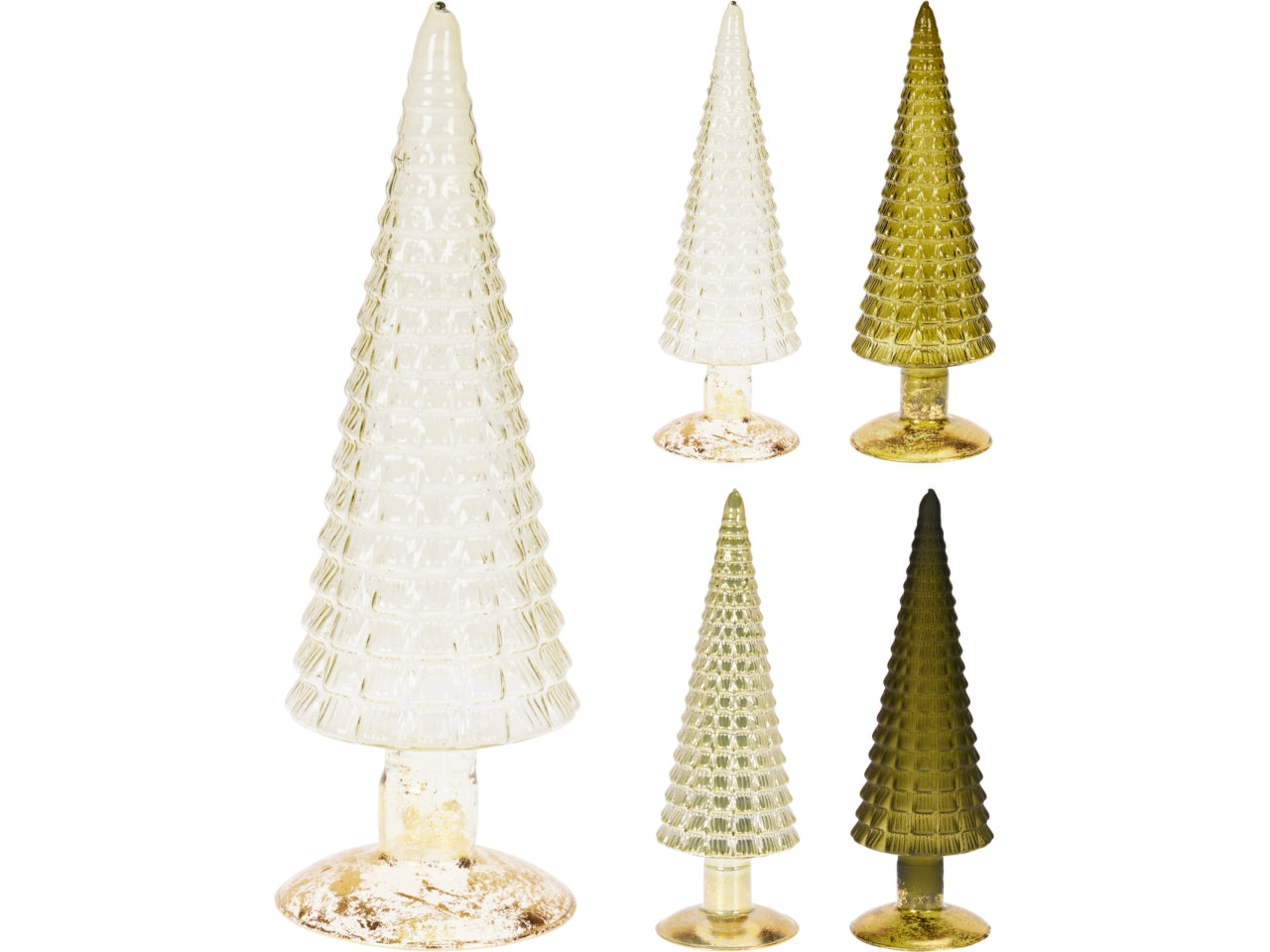 Albero 25cm in vetro verde assortiti