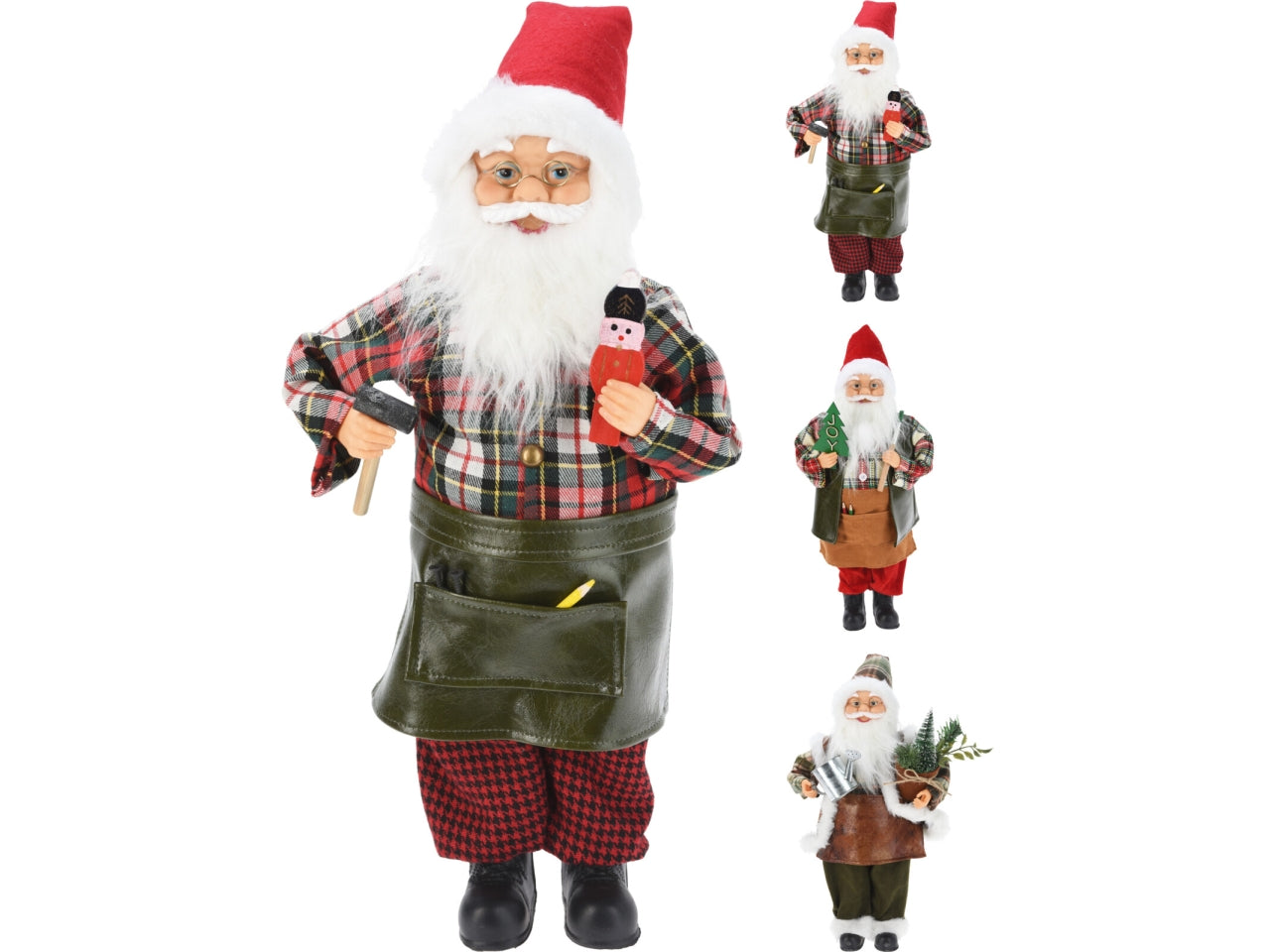 Babbo natale lavoratore 45cm assortiti
