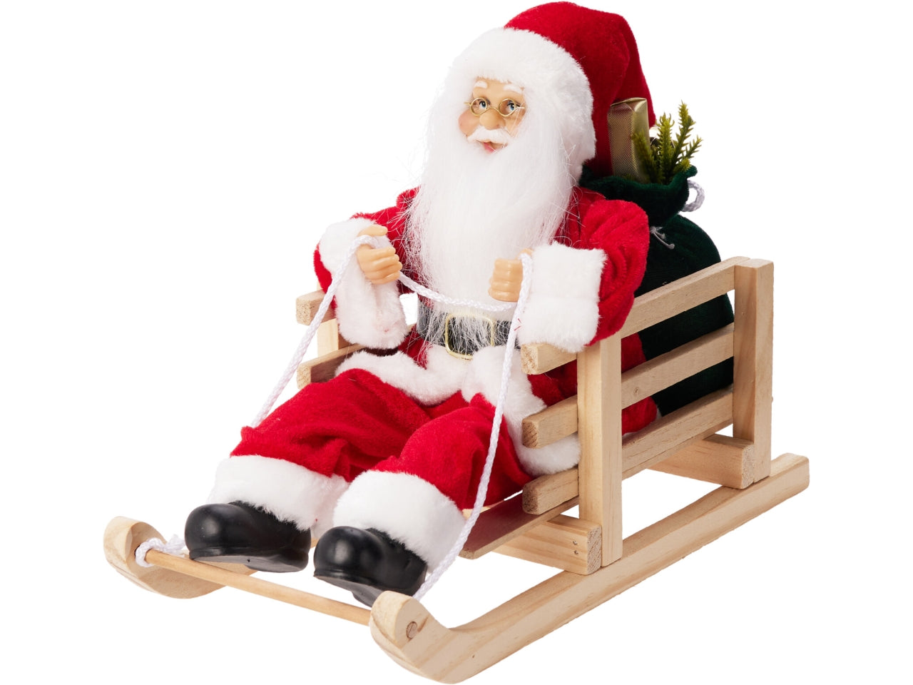 Babbo natale su slitta 25cm