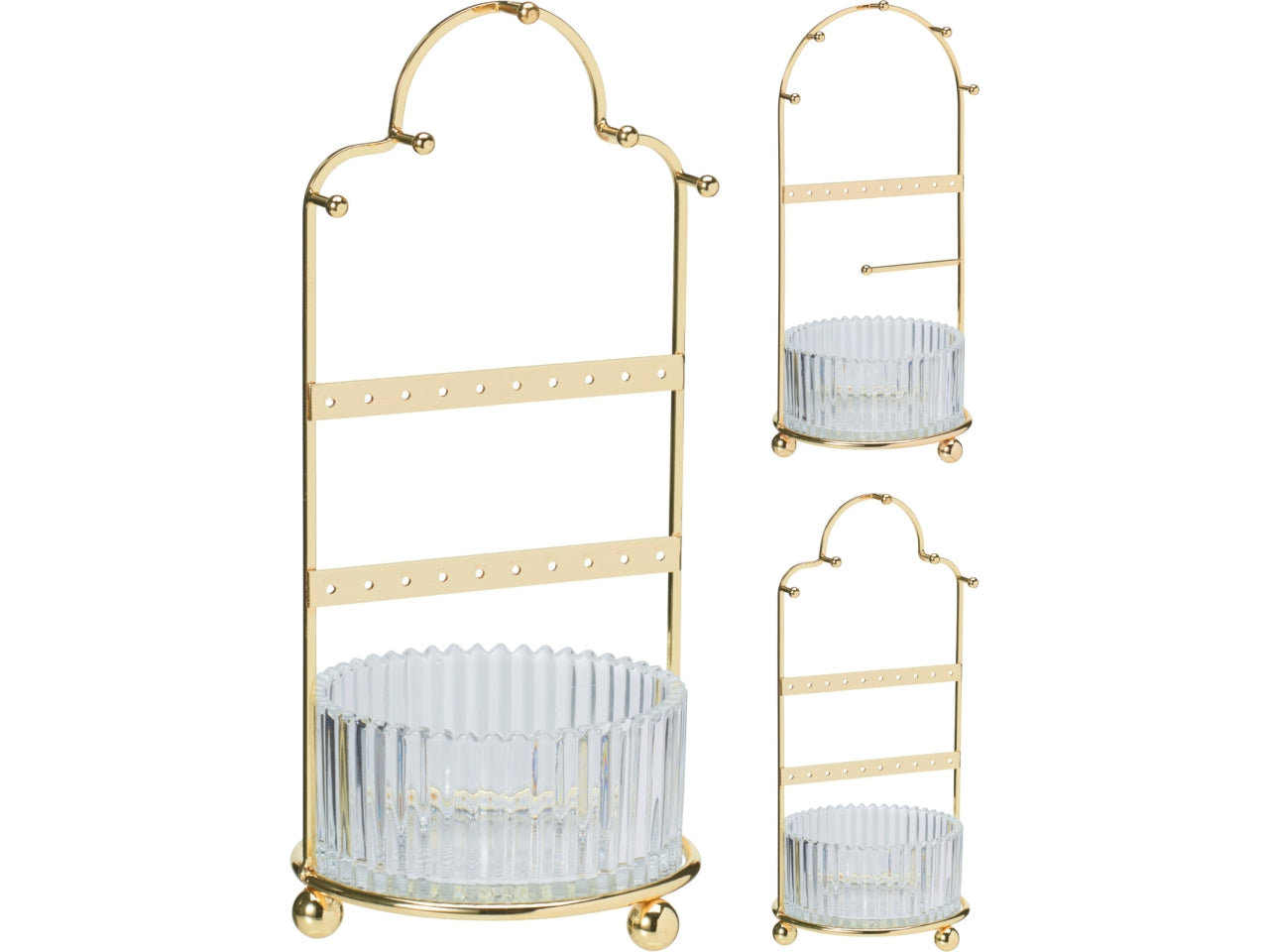 Porta gioielli in metallo 11x25cm oro