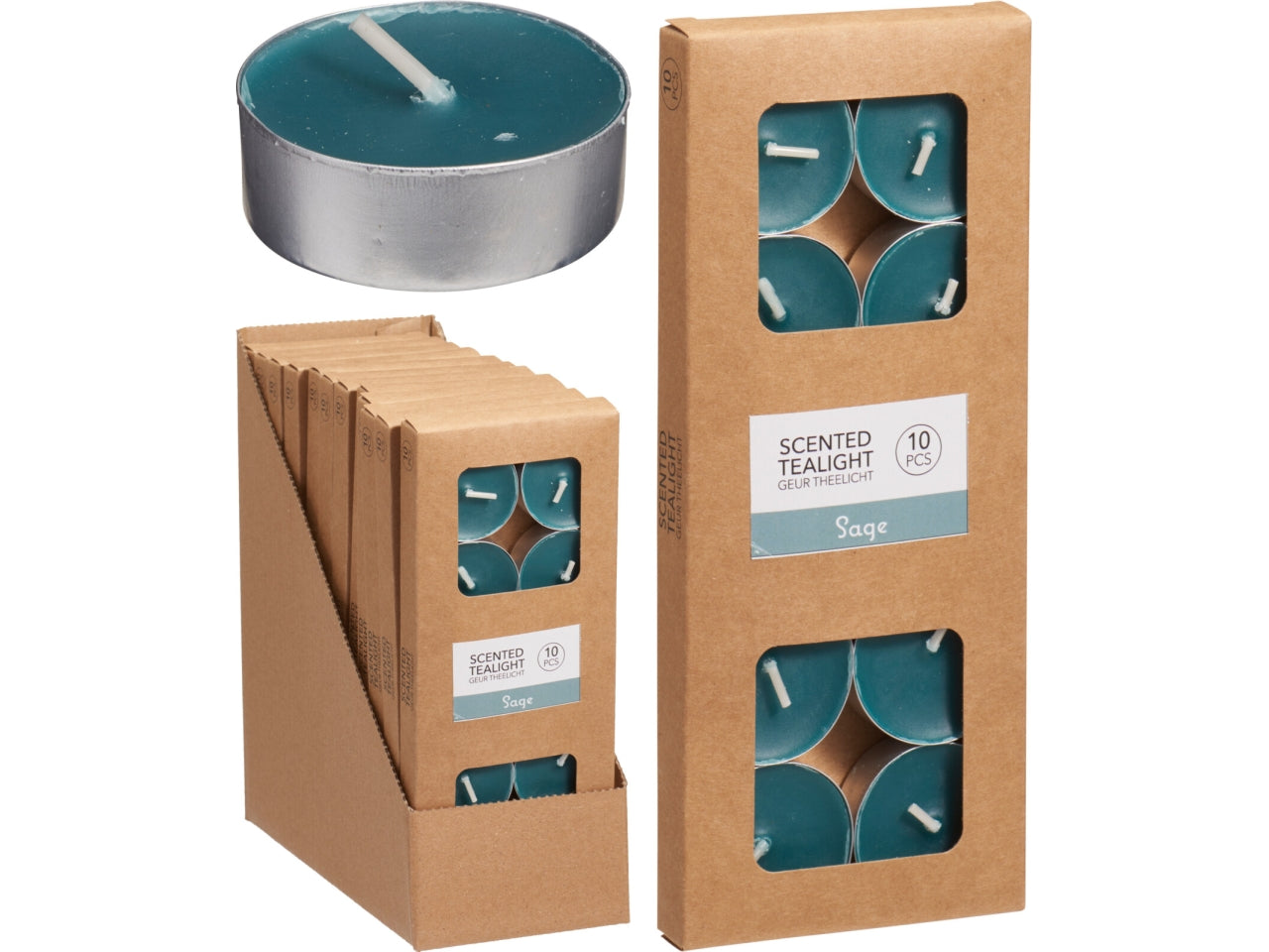 Tealight 10 pezzi petrolio