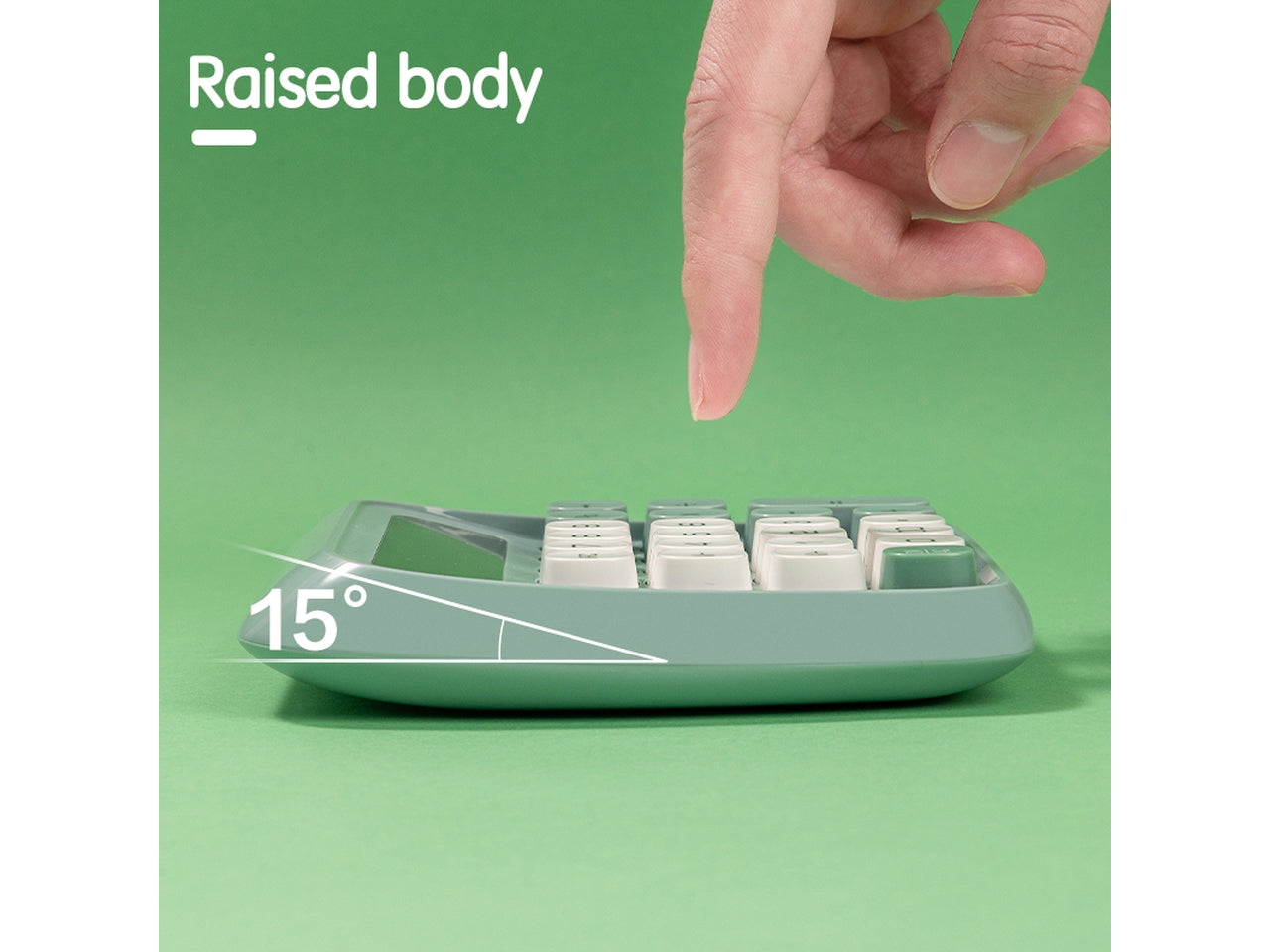 Calcolatrice 12 cifre tasti a rilievo verde pastello