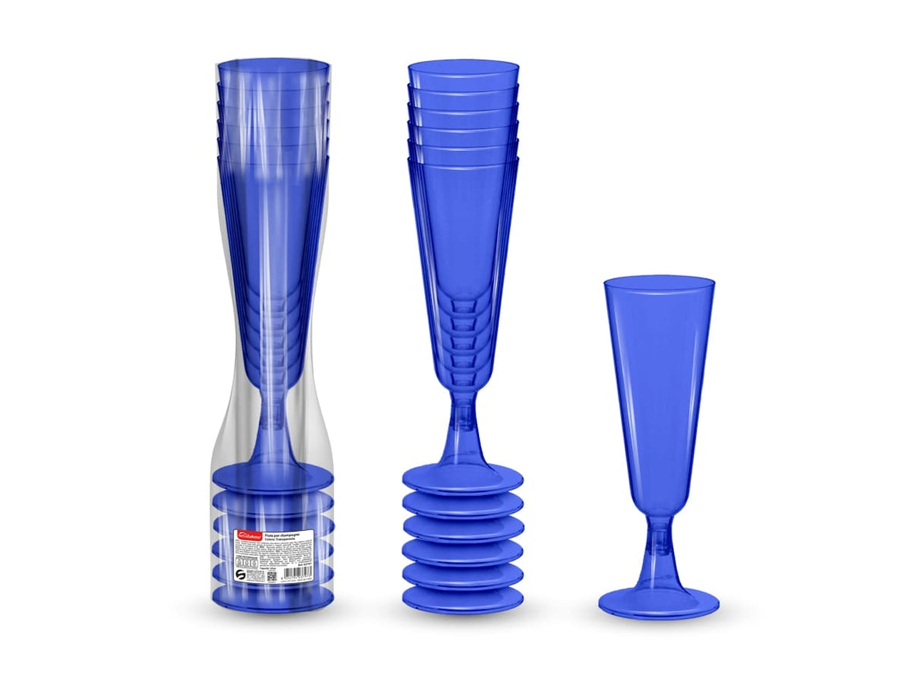 Flute champagne 125ml 6 pezzi blu