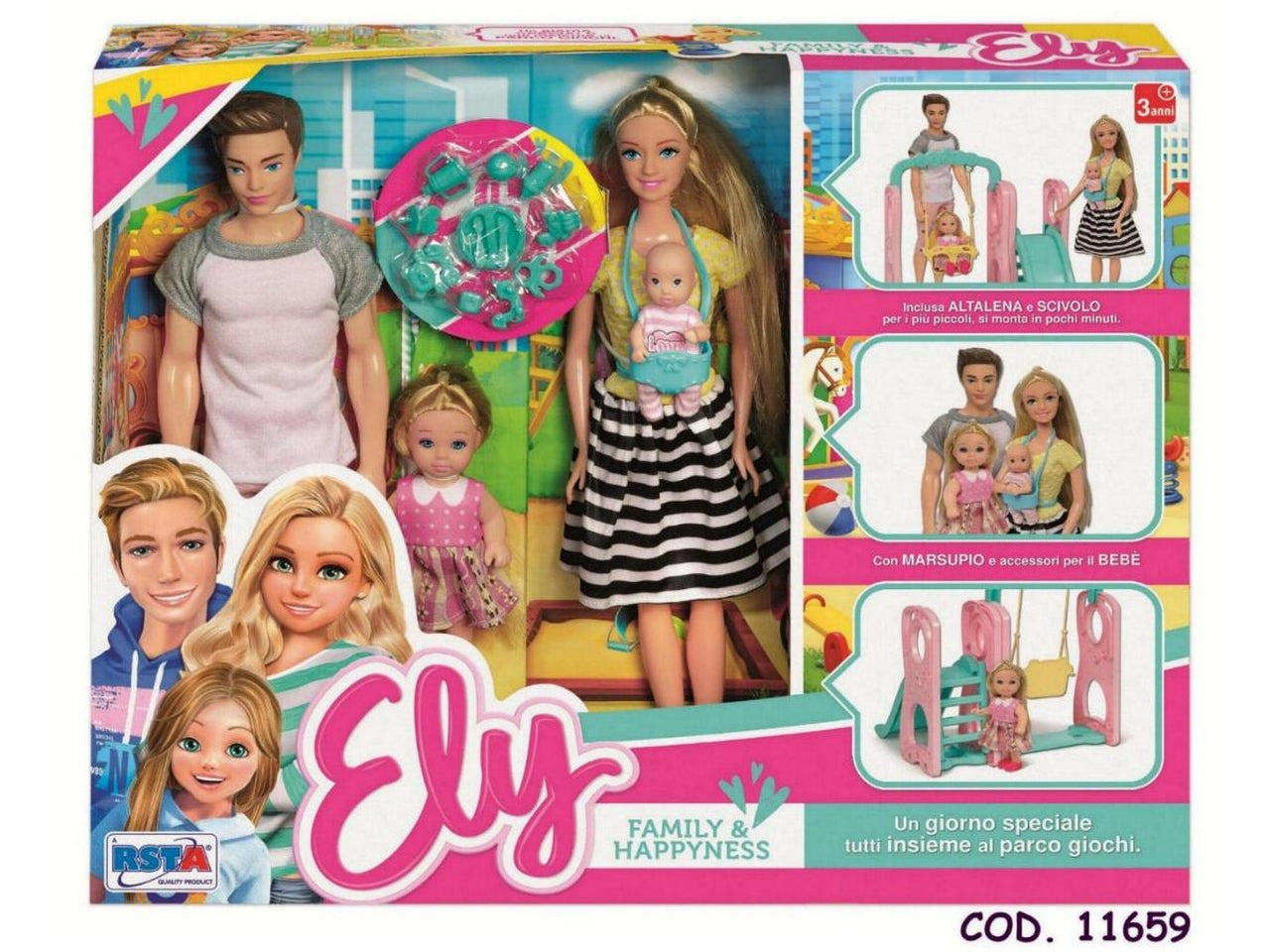 Bambola ely 29cm family parco giochi