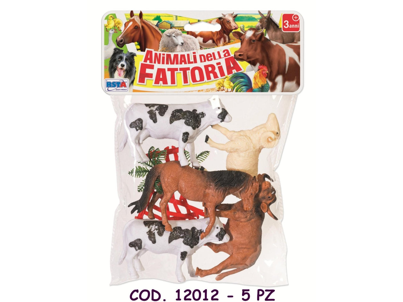 Set di 5 animali da fattoria