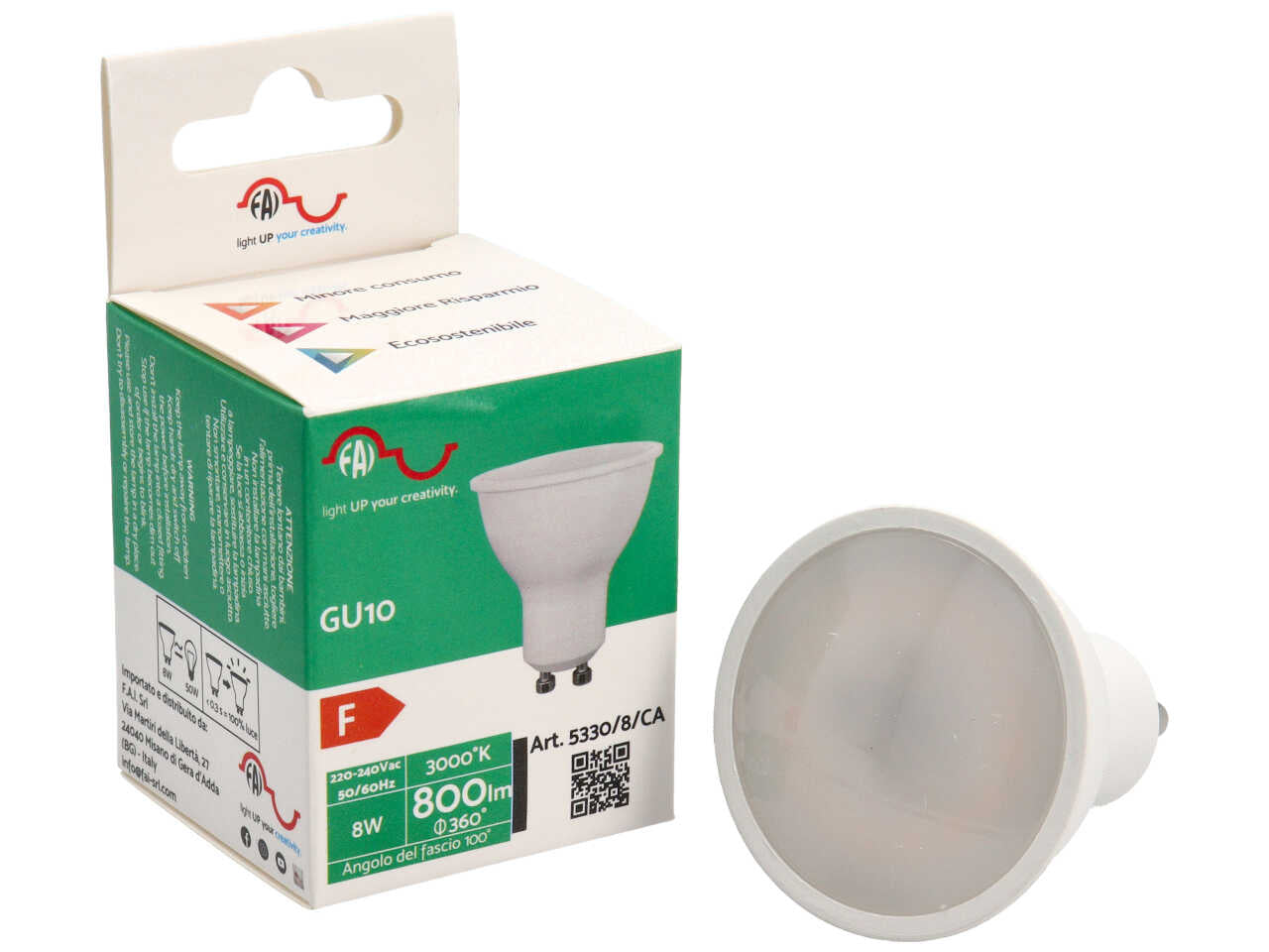 Lampada 8 led smd gu10 bianco caldo