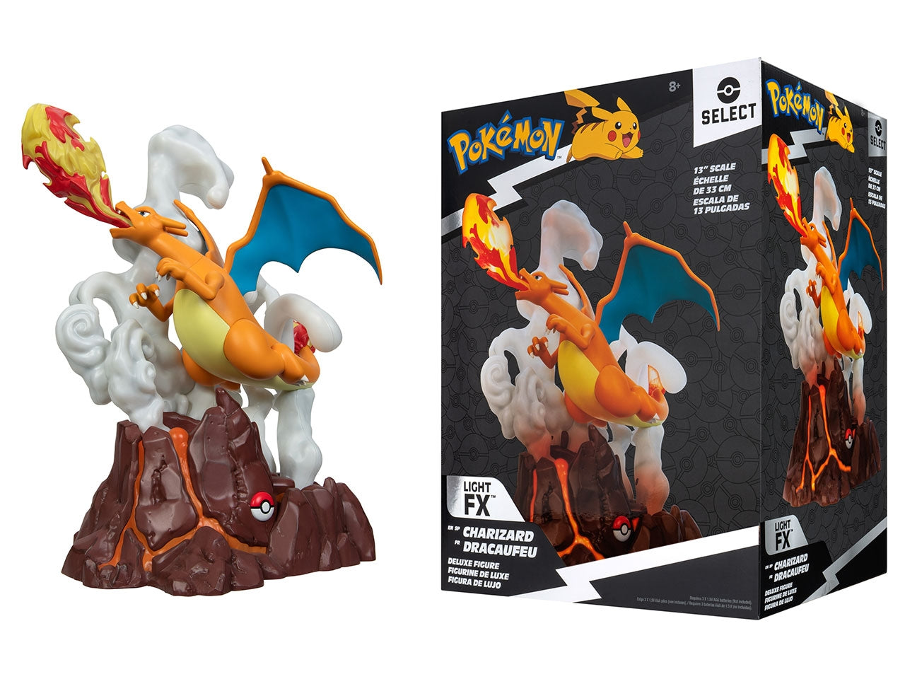Pokemon Select Deluxe Collector Statue CHARIZARD con effetti luminosi 33cm