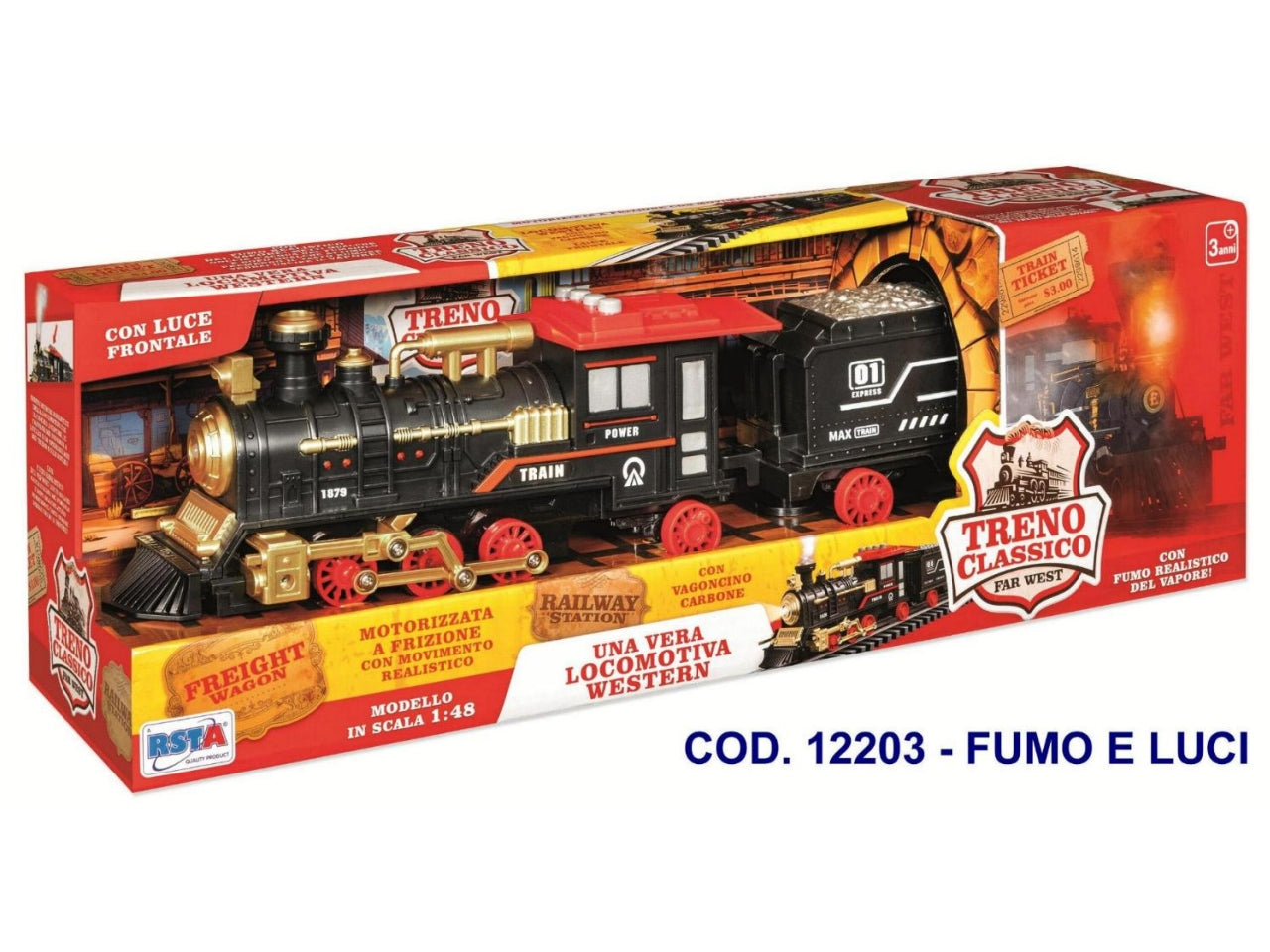 Treno classico try me con suoni, fumo e luci in scala 1:48