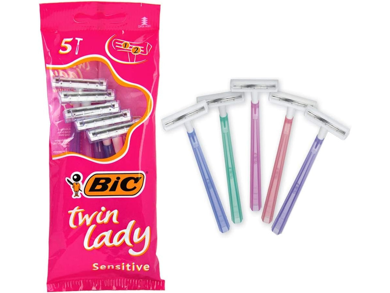 Bic twin lady, rasoio monouso per donna, confezione da 5 pezzi $