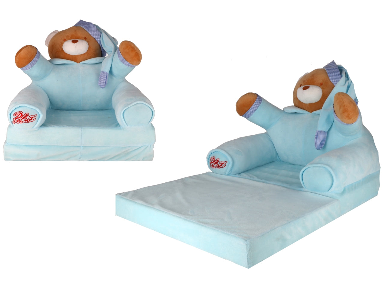 Vitamina G orsetto poltrona allungabile 52x50x43cm azzurra