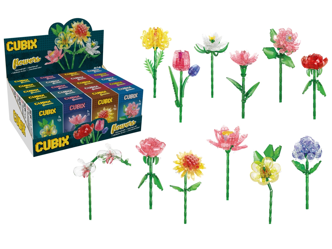 Cubix fiori trasparenti 60-150pezzi da 20pezzi