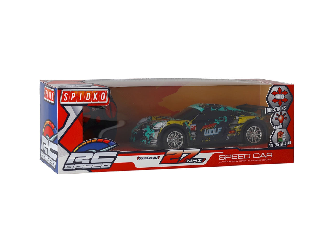 Spidko auto sport radiocomandata con luci  7 funzioni in 6 colorazioni