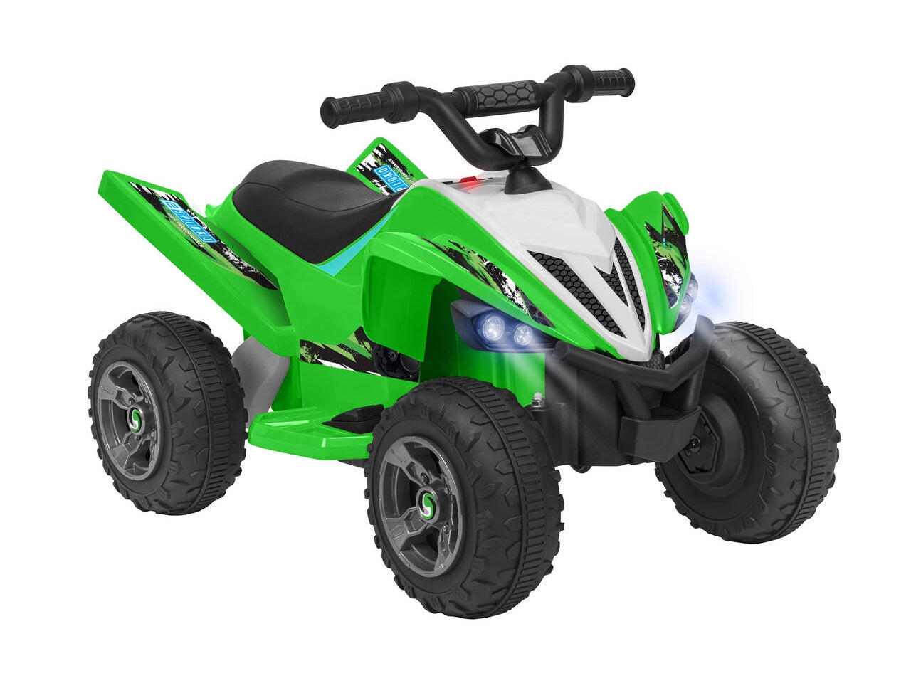 E-spidko quad a batteria li-ion 12v di colore verde