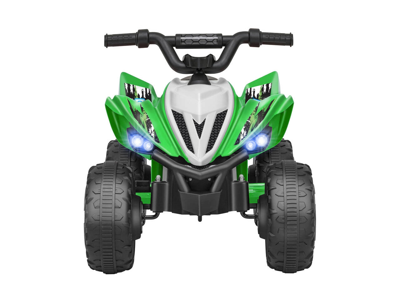 E-spidko quad a batteria li-ion 12v di colore verde