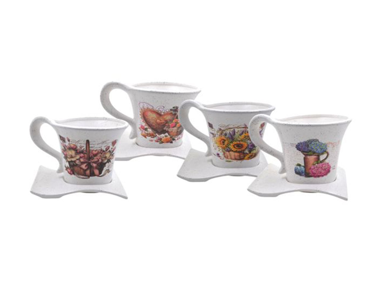 Tazzone con piatto in ceramica 23x18cm