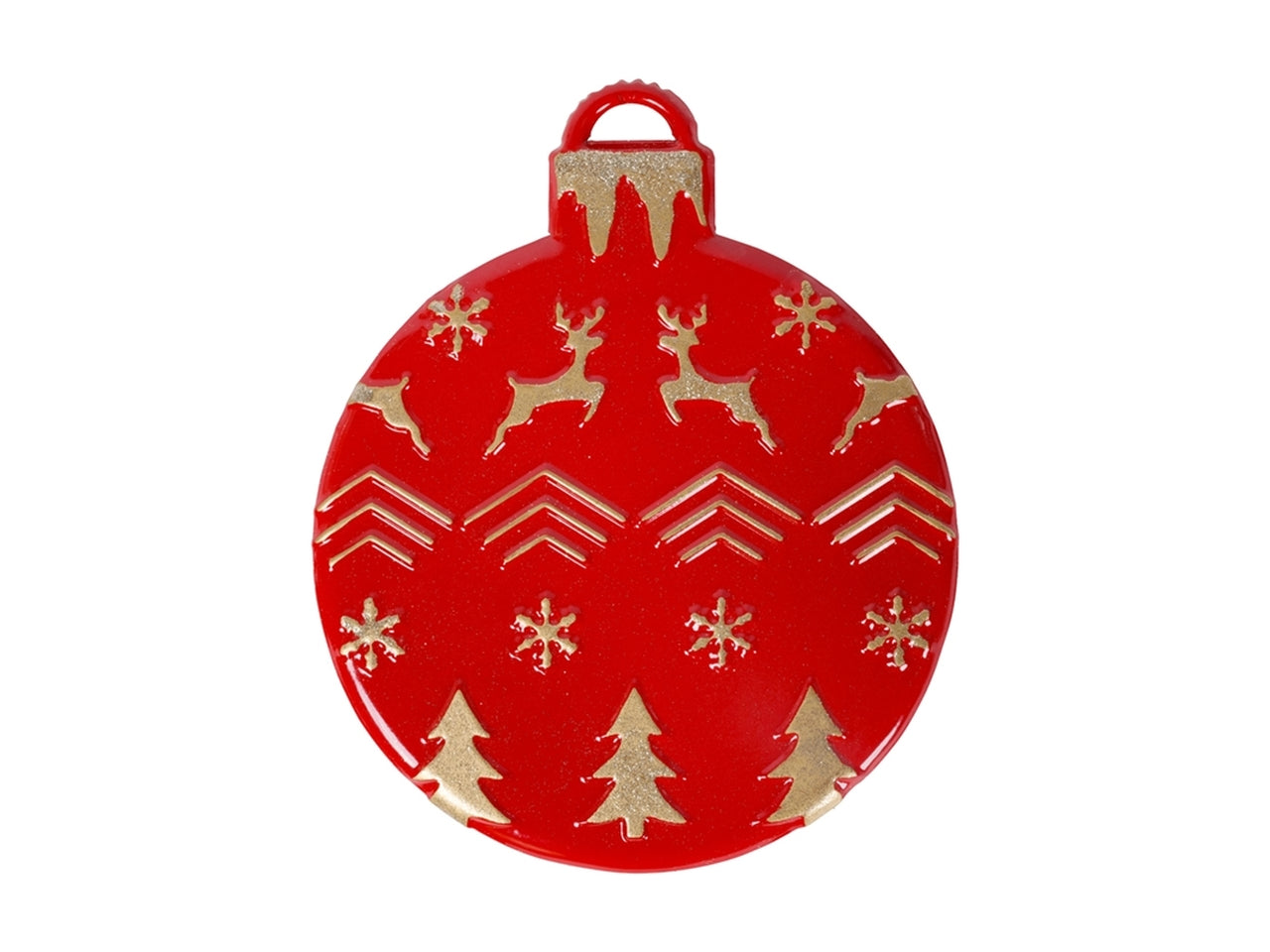 Decorazione palla 27x1,5x32cm in metallo rosso