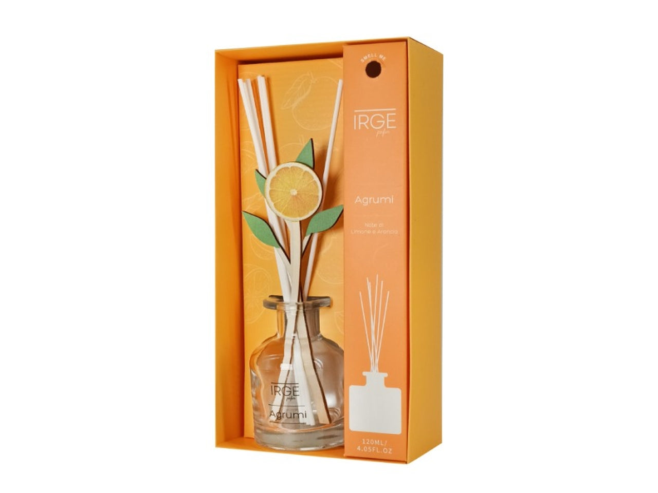 Diffusore 120ml irge bastoncini in legno agrumi