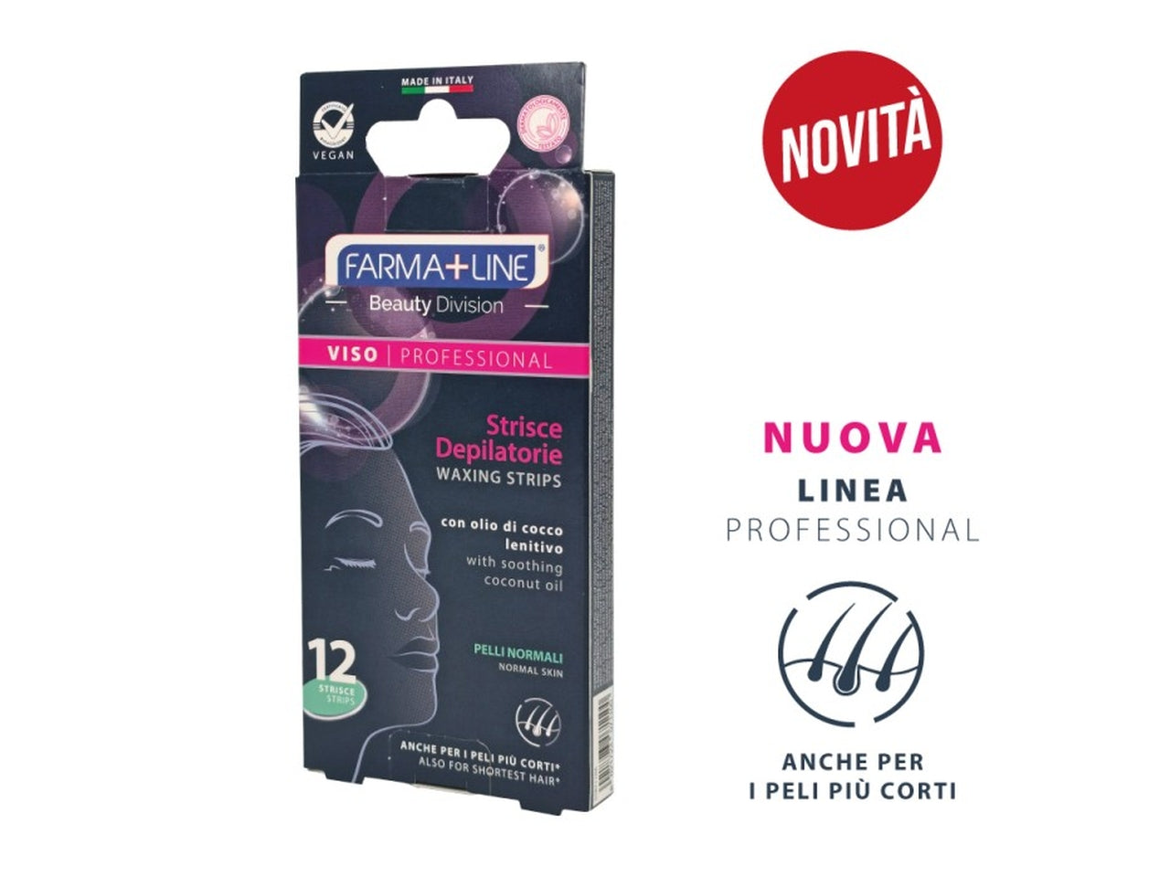 Body strisce depilatorie viso set da 12 strisce olio cocco