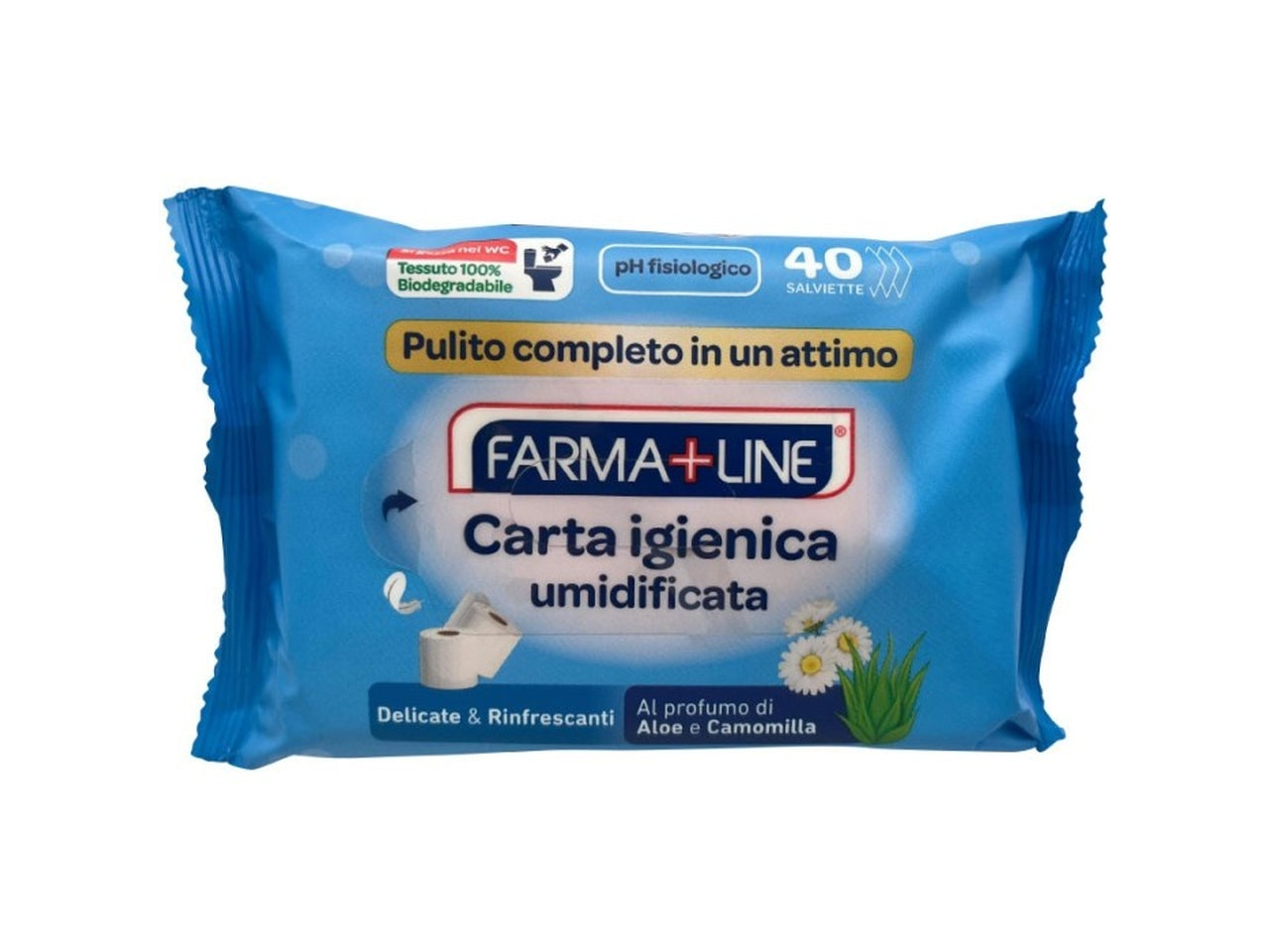 Salviette cartaigienica con camomilla set da 40 salviette