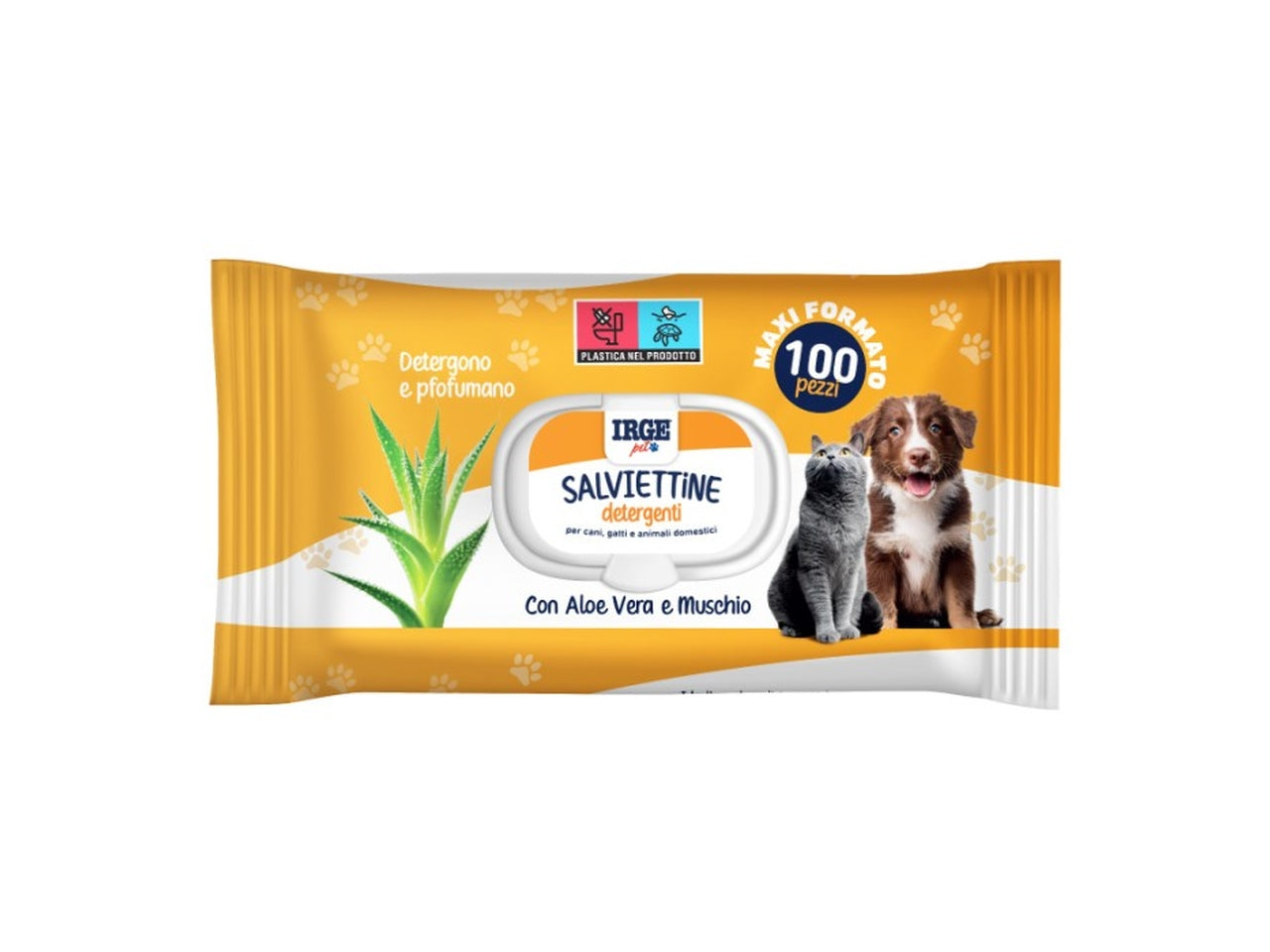 Salviette pet profumate, set da 100 salviette