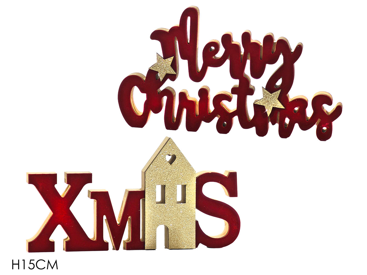 Scritta in legno 15cm in 2 assortimenti