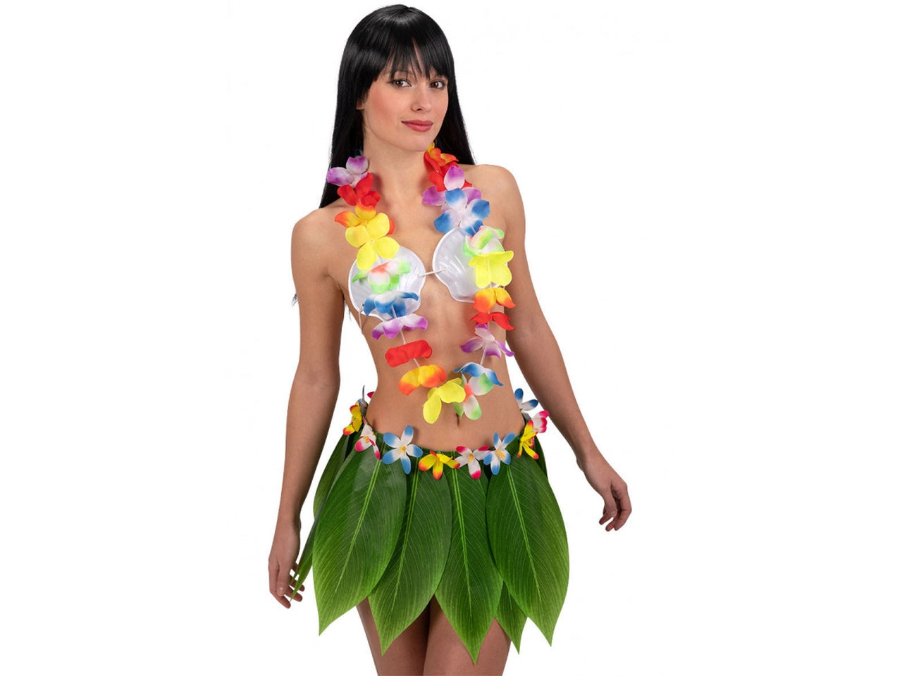 Collana hawaii multicolor con cavallotto