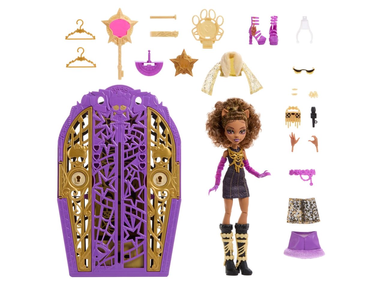 Monster High Segreti da brivido Clawdeen Wolf bambola con abiti guardaroba e accessori glamour a sorpresa