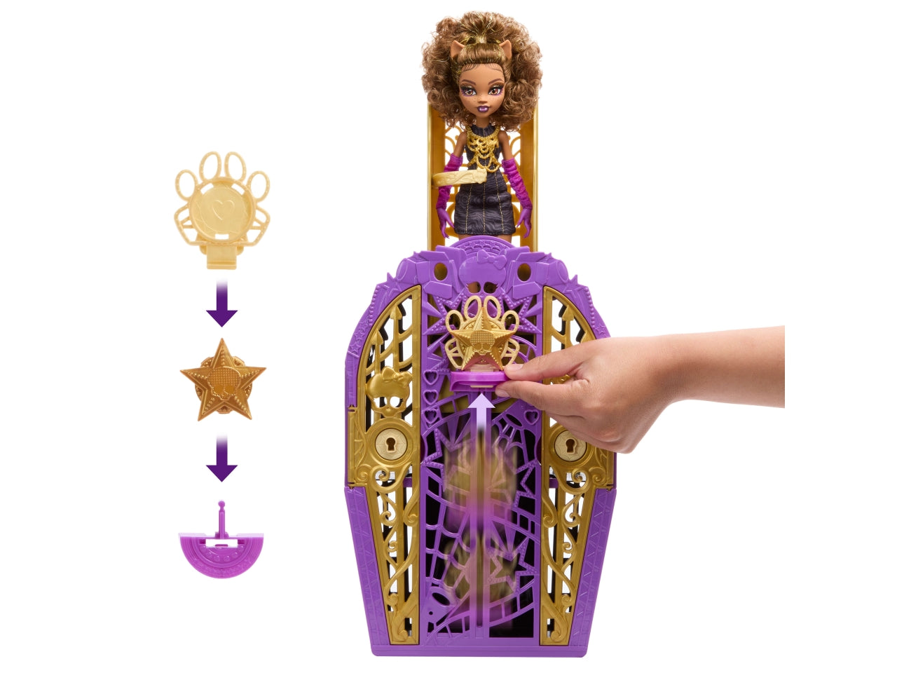 Monster High Segreti da brivido Clawdeen Wolf bambola con abiti guardaroba e accessori glamour a sorpresa