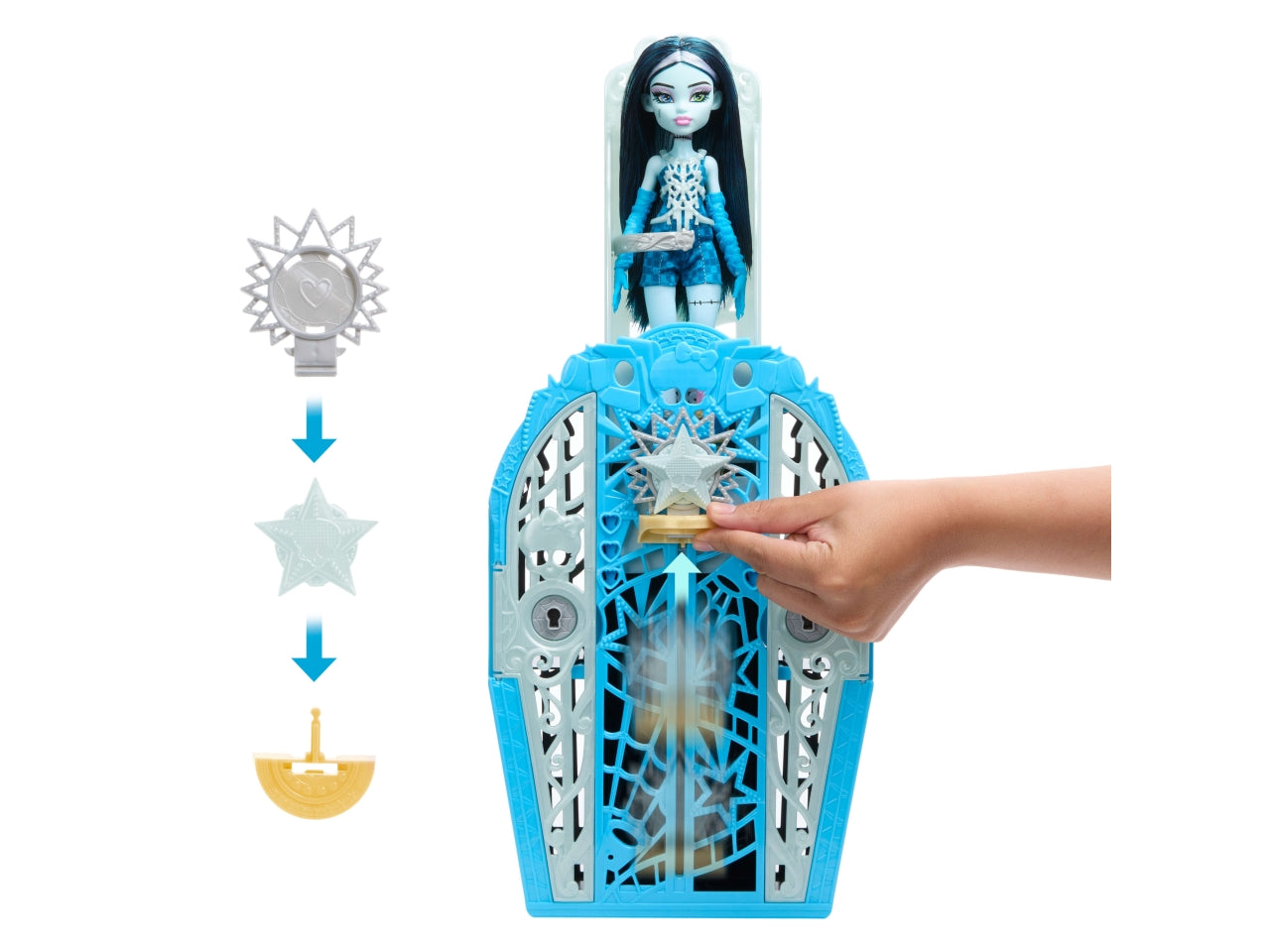 Monster High Segreti da brivido Frankie Stein bambola con abiti guardaroba e accessori glamour a sorpresa