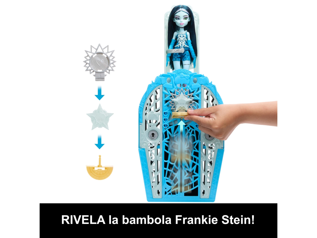 Monster High Segreti da brivido Frankie Stein bambola con abiti guardaroba e accessori glamour a sorpresa