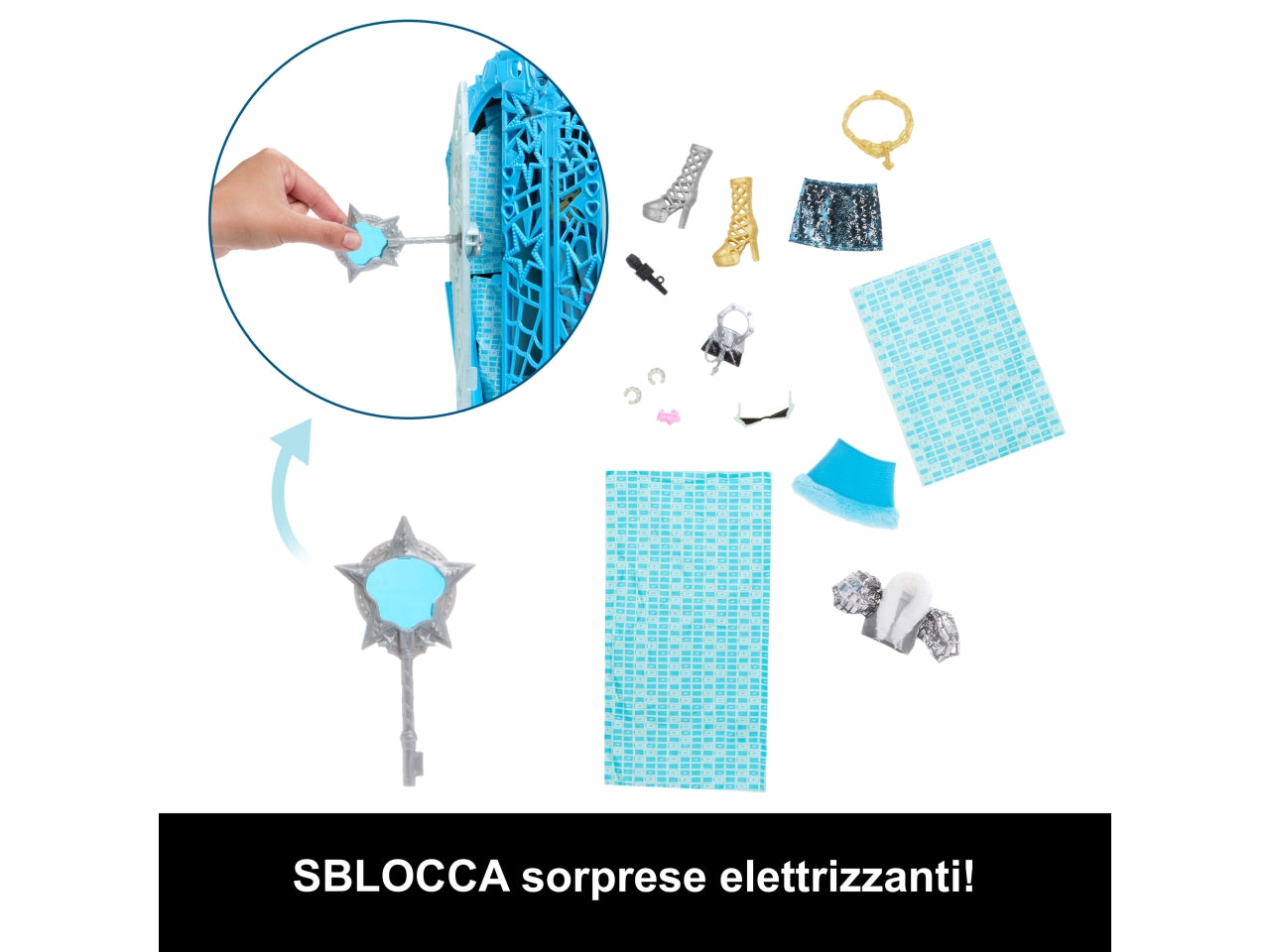 Monster High Segreti da brivido Frankie Stein bambola con abiti guardaroba e accessori glamour a sorpresa