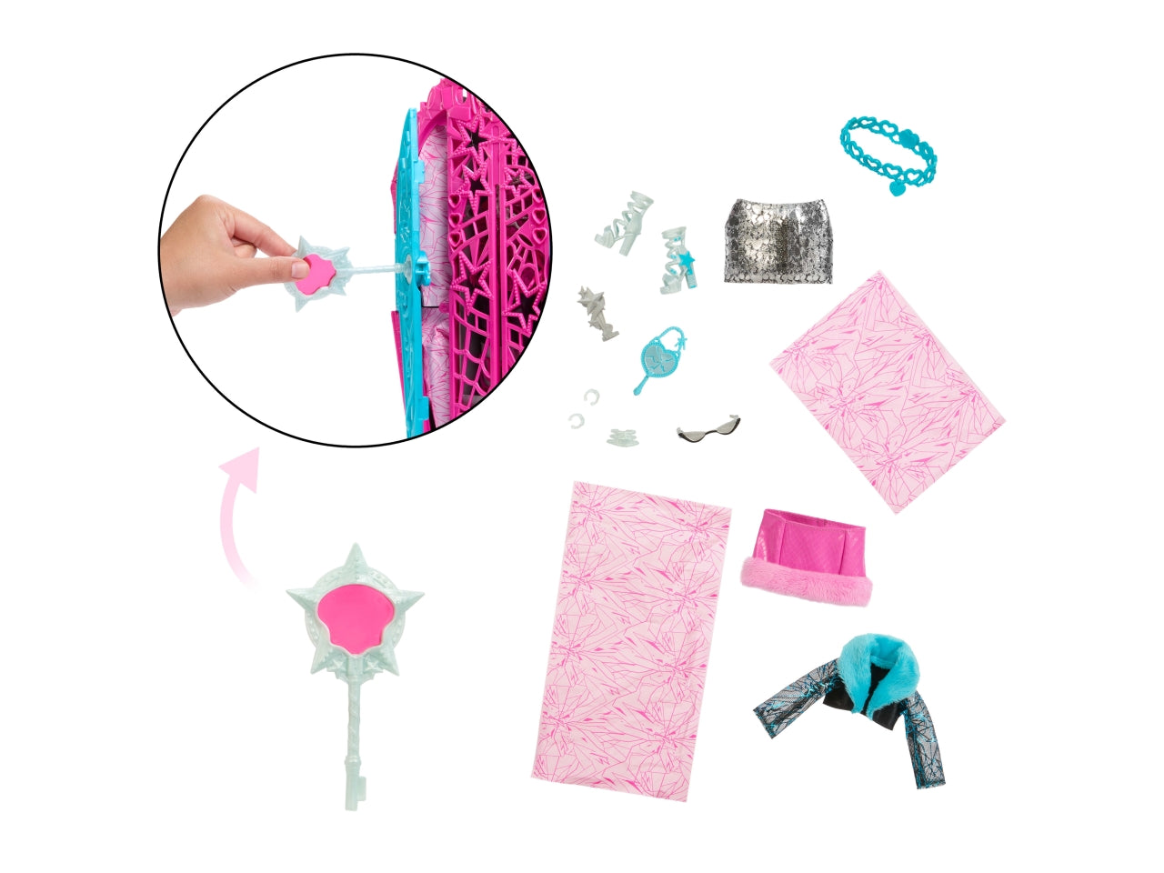 Monster High Segreti da brivido Catty Noir bambola con abiti guardaroba e accessori glamour a sorpresa