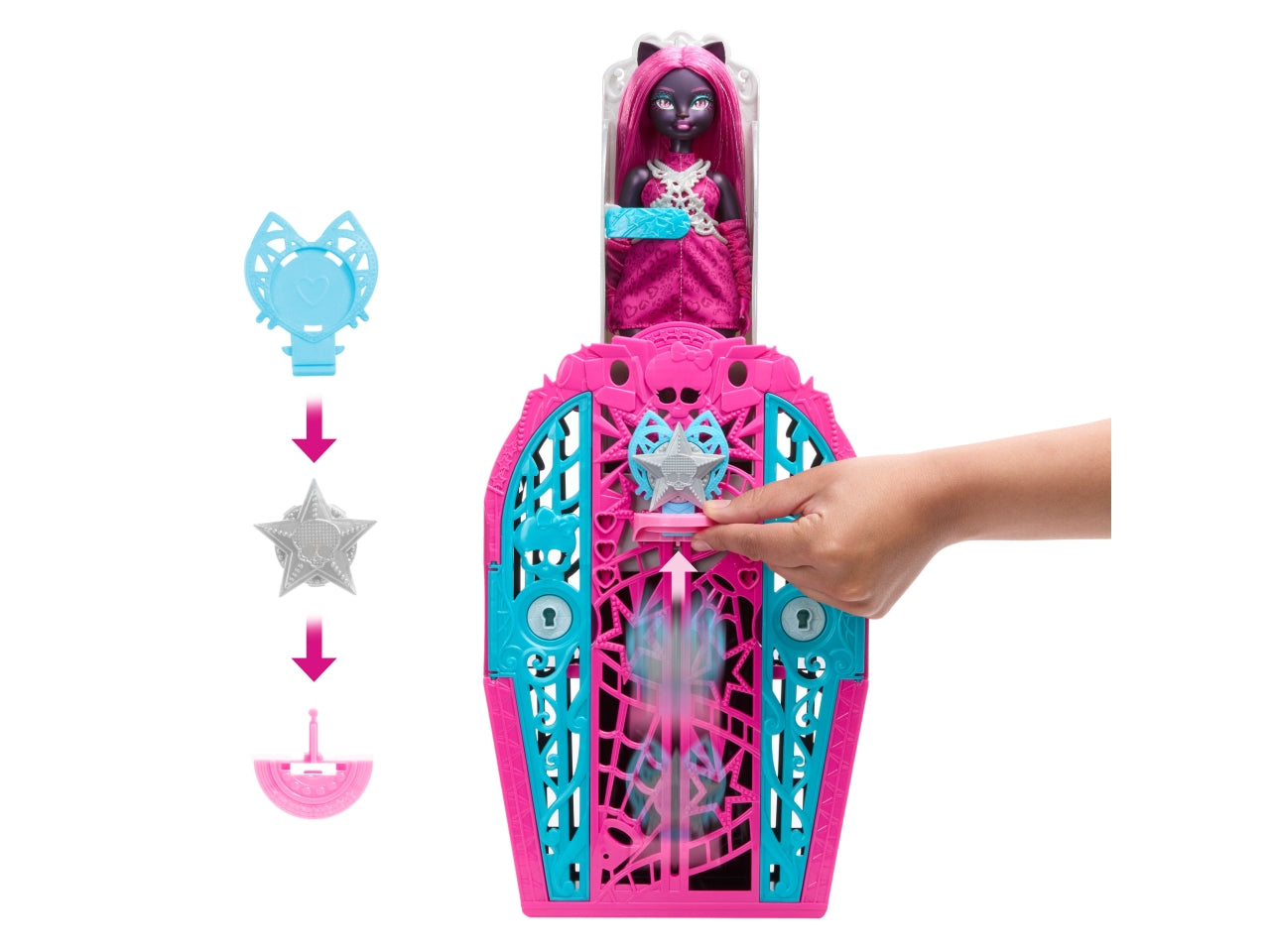 Monster High Segreti da brivido Catty Noir bambola con abiti guardaroba e accessori glamour a sorpresa