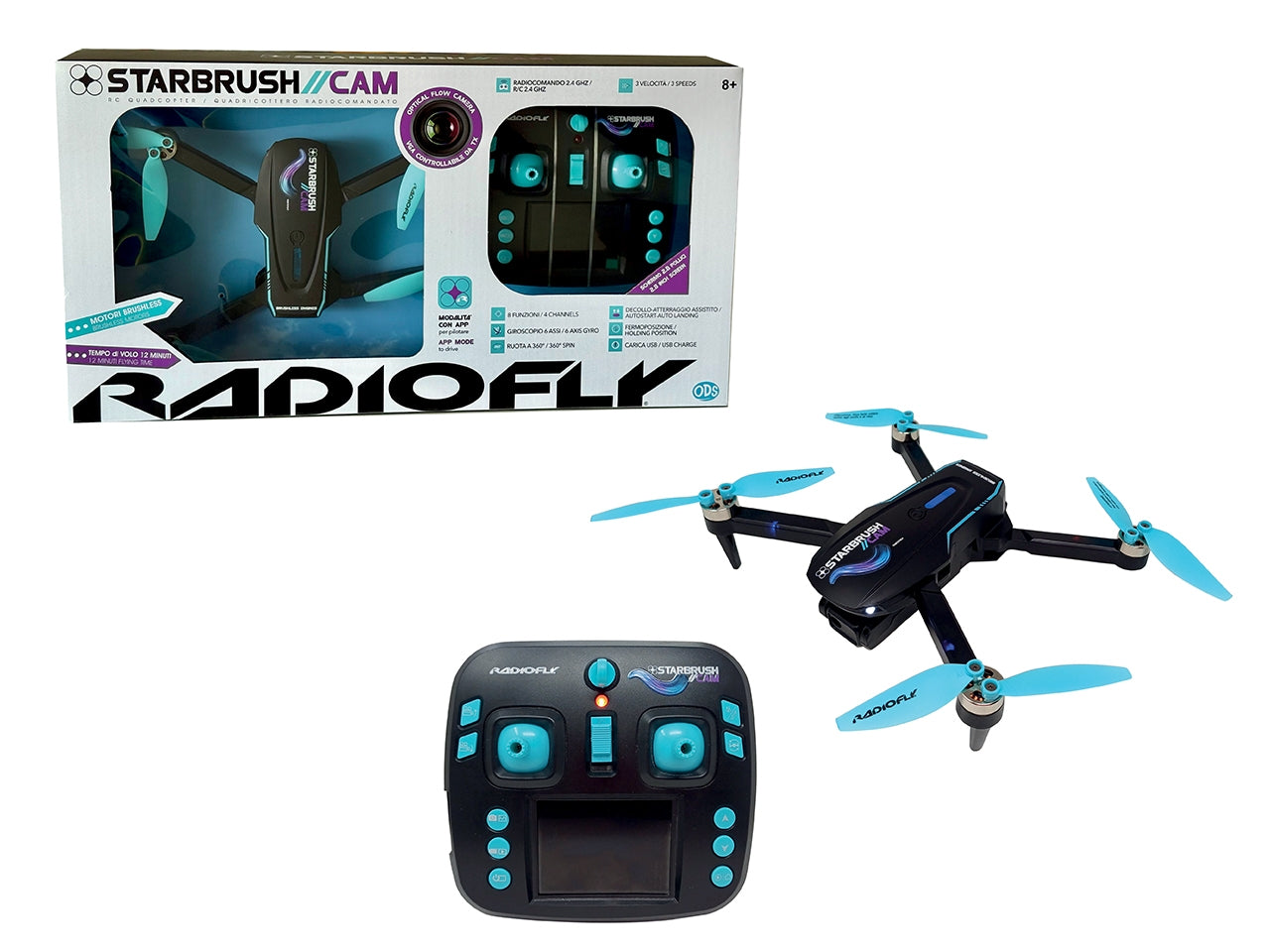 Radiofly star brush cam drone radiocomandato