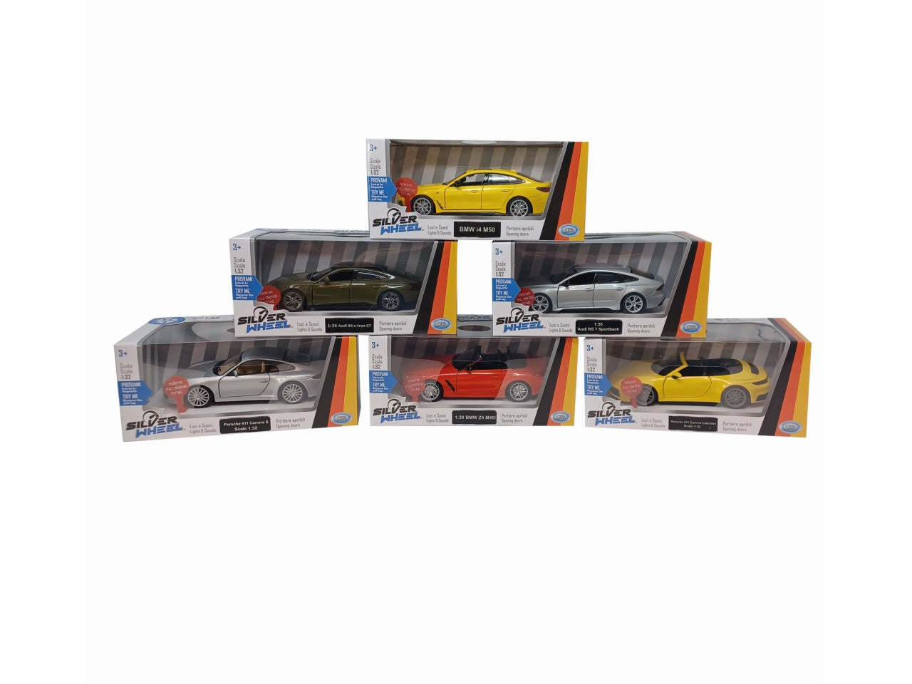 Silver wheel auto 1:28/32 luci suoni retrocarica